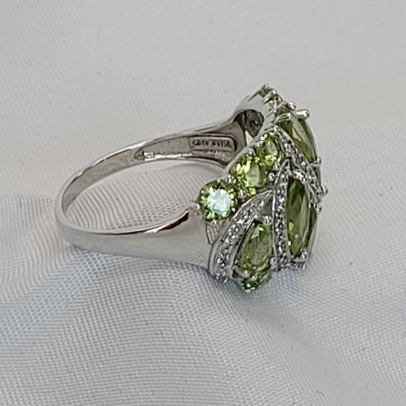 JTV Jewelry Nwot Womens Sterling Silver Peridot And Topaz Ring